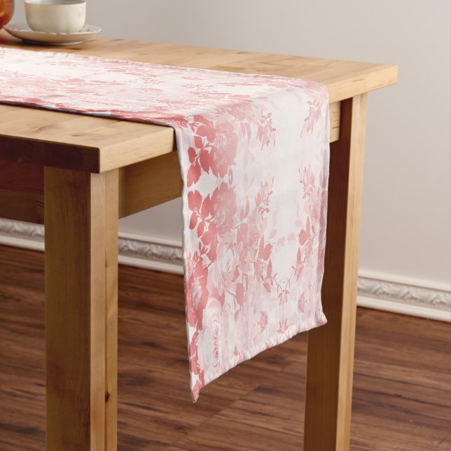 Lacy pink flowers long table runner (In Situ)