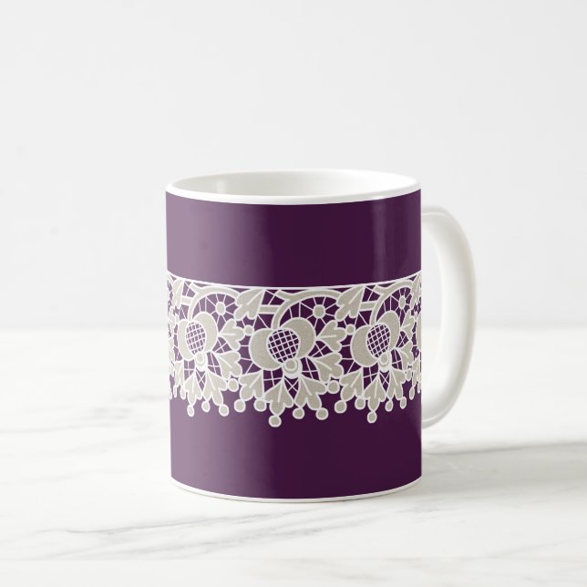 Lacy Purple Coffee Mug (Front Right)