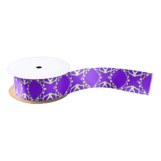 Lacy purple diamond pattern satin ribbon