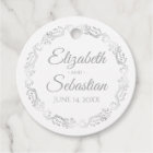 Lacy Silver Gray Border Elegant White Wedding