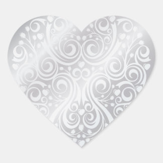 Lacy Silver Heart Sticker