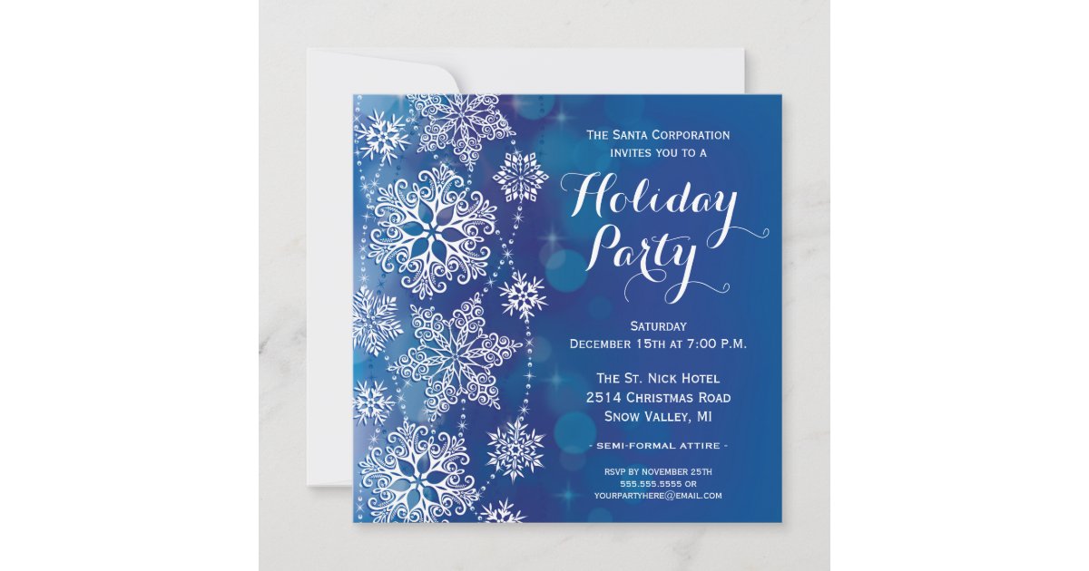 snowflake party invitations