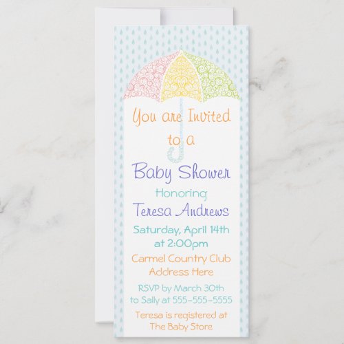 Lacy Umbrella Baby Shower Invitation