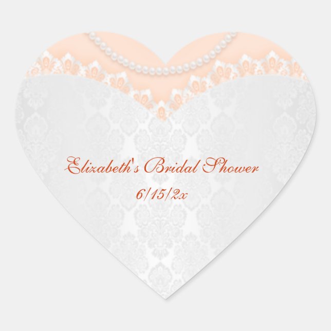 Lacy Wedding Gown Heart Sticker (Front)