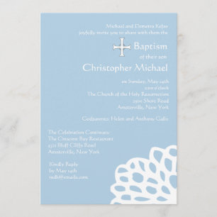 Lacy White Religious Invitation