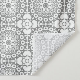 Lacy white squares on a light gray background tapestry