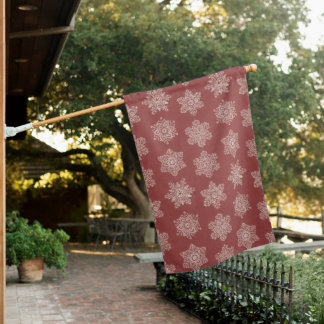 Lacy Winter Snowflakes - Sophisticated Christmas House Flag