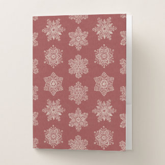 Lacy Winter Snowflakes - Sophisticated Christmas Pocket Folder