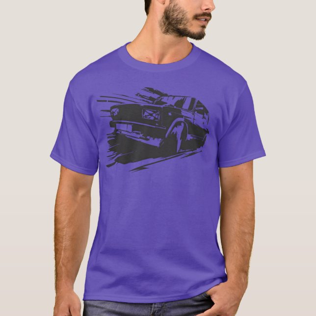 Lada 2105 soviet union zigul old russian car funny T-Shirt (Front)