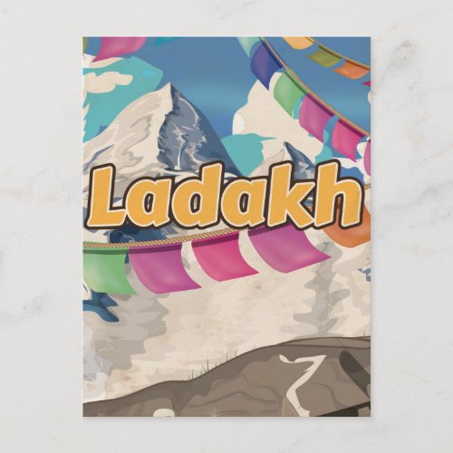 Ladakh India Vintage travel poster Postcard