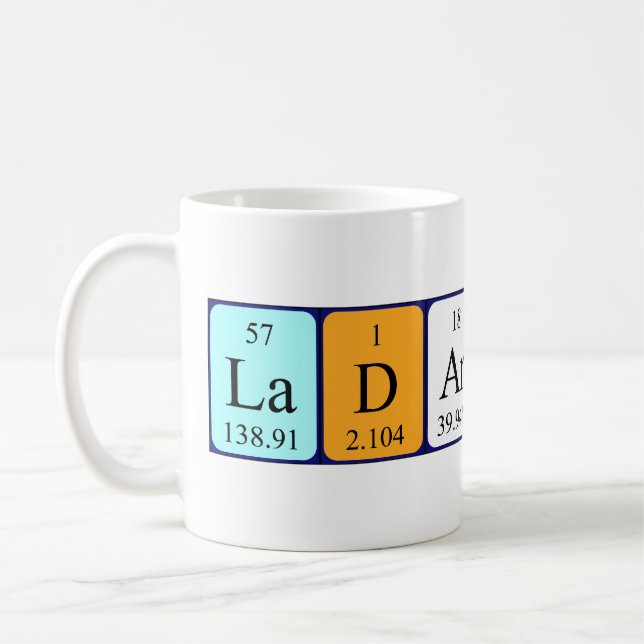 Ladarius periodic table name mug (Left)