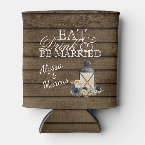 Ladder and Lantern Rustic Wedding Can Cooler