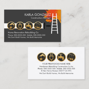 Ladder Brush Painting With Handyman Tools Business Card