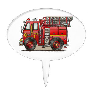 Ladder Fire Truck Cake Topper