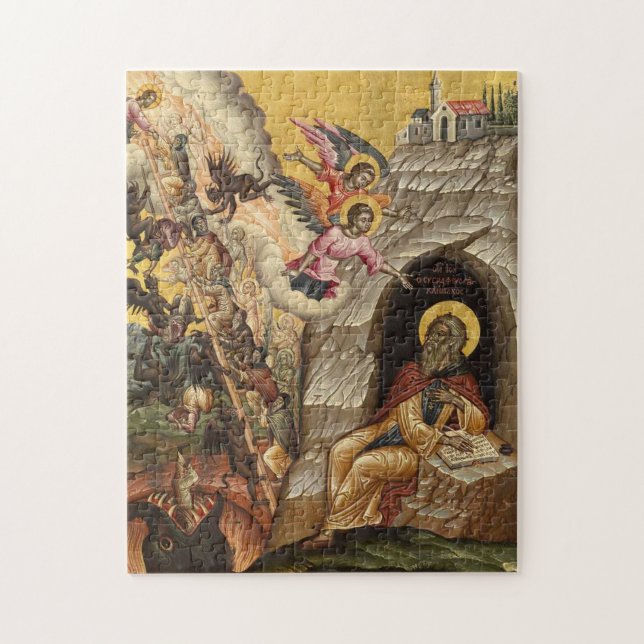 Ladder of Divine Ascent by Emmanuel Tzanes Jigsaw Puzzle (Vertical)
