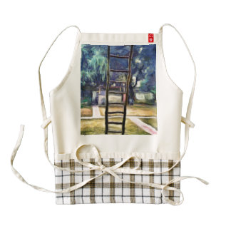 Ladder propped up against wall zazzle HEART apron