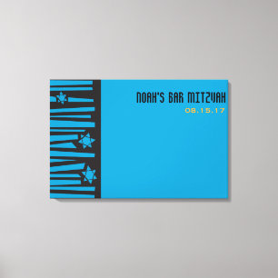 LADDER TO THE STARS Bar Mitzvah Sign-In Board Canvas Print
