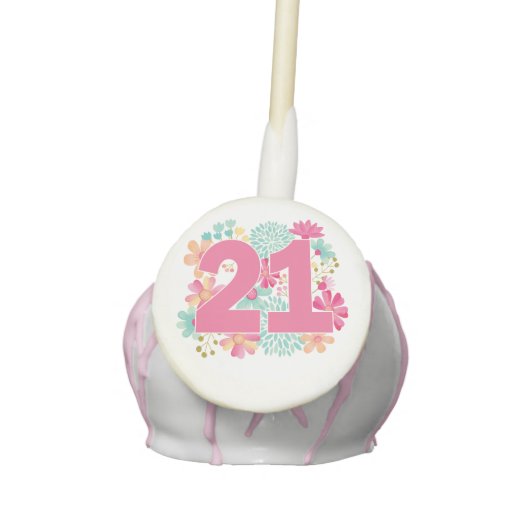 Ladies 21st Twenty First Birthday CAKE POPS (Front)