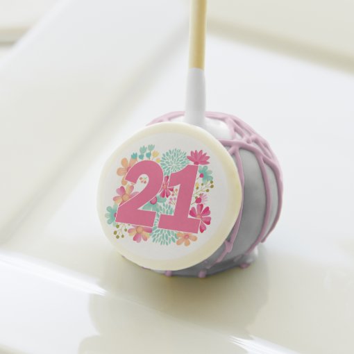 Ladies 21st Twenty First Birthday CAKE POPS | Zazzle