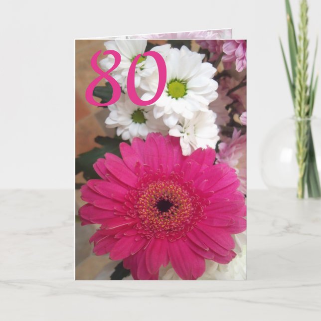 Ladies 80th birthday floral card (Front)