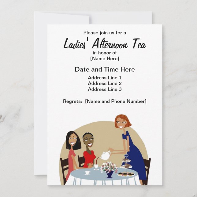 Ladies' Afternoon Tea Custom Invites (Front)