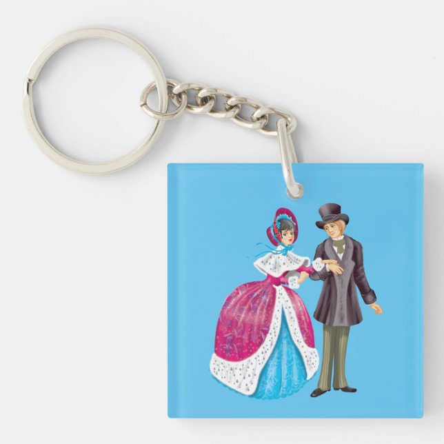 Ladies and hussars strolling through the Park Keychain (Front)