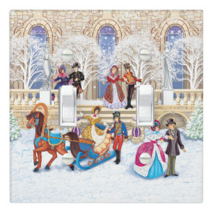 Ladies and hussars strolling through the Park Light Switch Cover