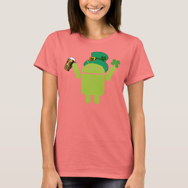 Ladies Android Leprechaun Ringer Shirt (Front)