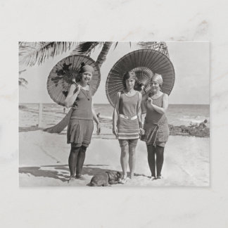 Ladies at the Beach, 1920 Postcard