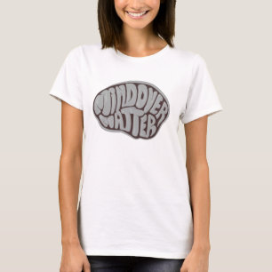 Ladies Baby Doll Mind Over Matter T with grey logo T-Shirt