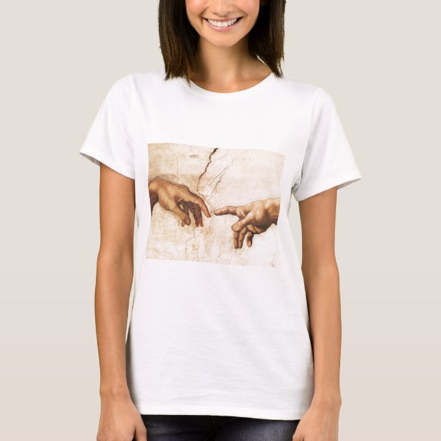 Ladie's Baby Doll Shirt - The Creation of Adam (Front)