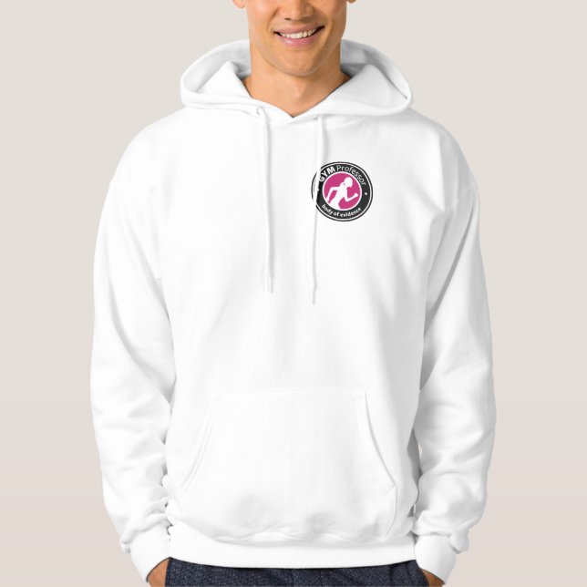 Ladies Baggy Gym Hoody (White) (Front)