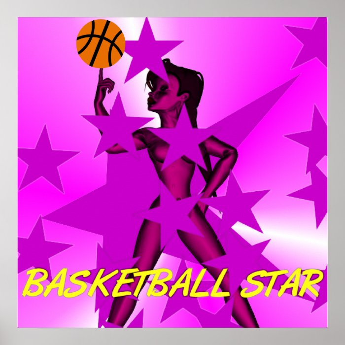 Ladies Basketball Star Poster