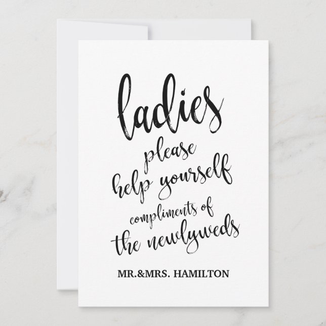 Ladies Bathroom Basket Affordable Sign (Front)