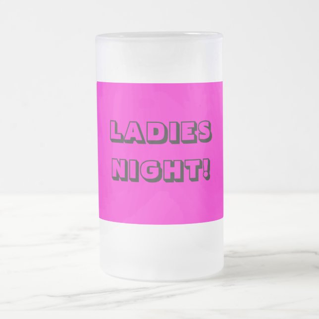 LADIES BEER GLASS. PERFECT GIFT! FROSTED GLASS BEER MUG (Center)