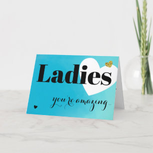 Ladies Blue Galentine's Day Holiday Card