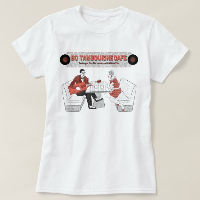 Ladies BO TAMBOURiNE CAFE T-Shirt (Design Front)