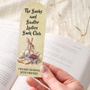 Ladies Book Club Reading Bunny Bookmark