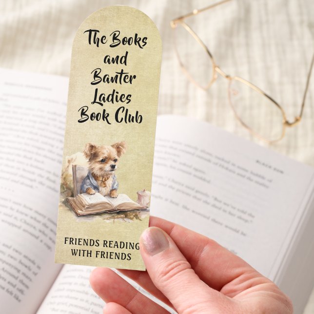 Ladies Book Club Reading Dog Bookmark (Hand)