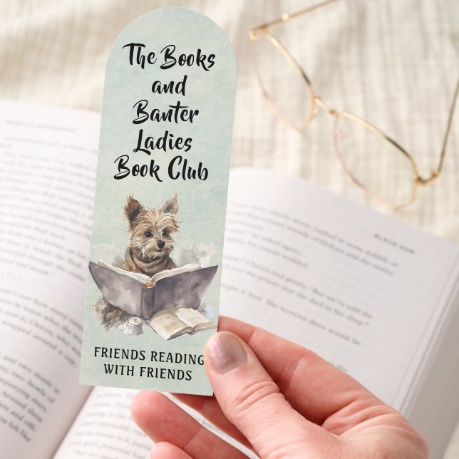 Ladies Book Club Reading Dog Bookmark (Hand)