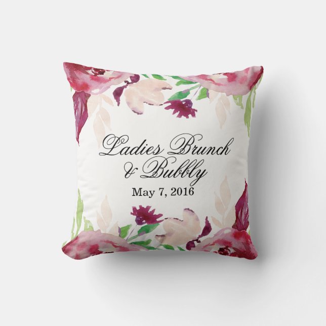Ladies Brunch & Bubbly Throw Pillow (Front)