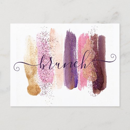 Ladies Brunch pretty glitter smears Postcard