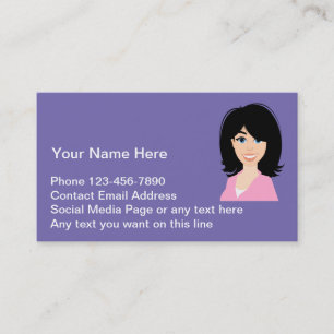 Ladies Business Profile Contact Cards Simple
