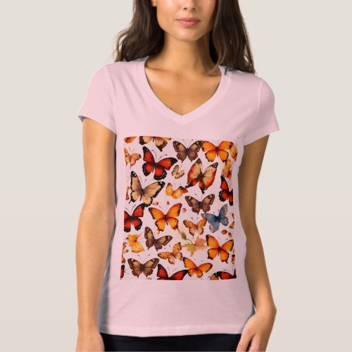 Ladies butterfly print t_shirt