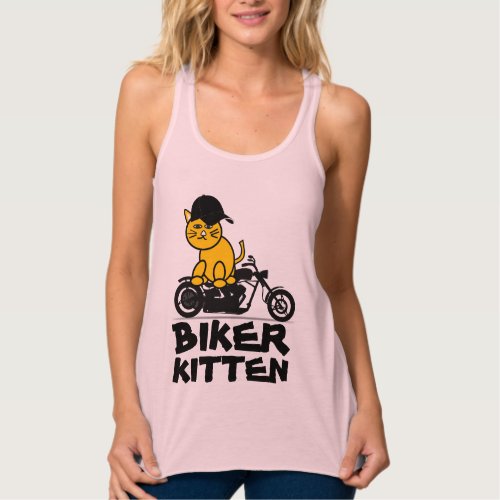 LADIES CAT BIKER KITTEN MOTORCYCLE T_SHIRTS