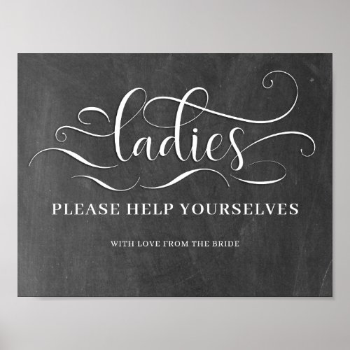 Ladies _ Chalkboard Wedding Bathroom Sign