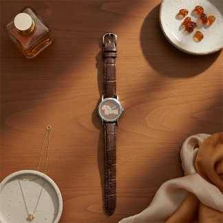 Ladies Chocolate Brown Dachshund Leather Watch - dachshund gifts for women