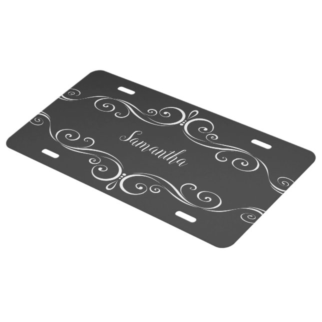 Ladies Classy Monogram License Plate (Side)