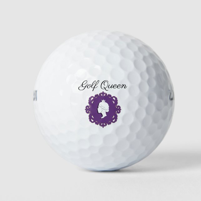 Ladies Classy Queen Of Golf Golf Balls (Front)