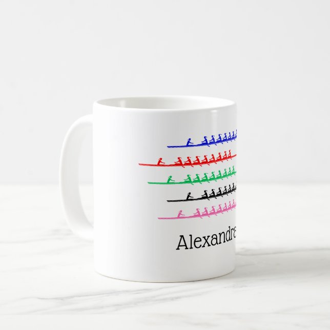 Ladies Crew Race Rowers Rowing - Up to Five Boats Coffee Mug (Front Left)